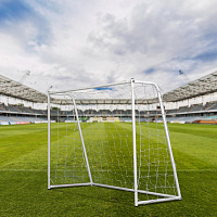 Футбольные ворота DFC GOAL150 150х110х60 см для улицы и помещений с сеткой и анкерами
