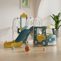 Игровой комплекс с горкой и качелями UNIX Kids Bus (171 cm) Yellow PSLBUS171YEL/PSWBUS171YEL